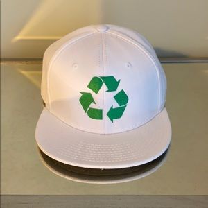 White Reduce Reuse Recycle Flat Bill Hat